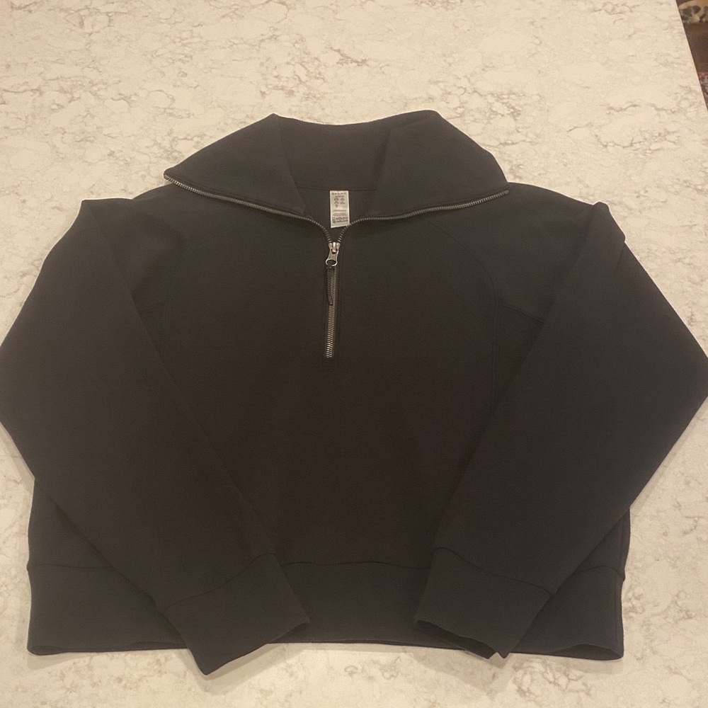 Spanx Air Essentials Black Zip Up, size medium